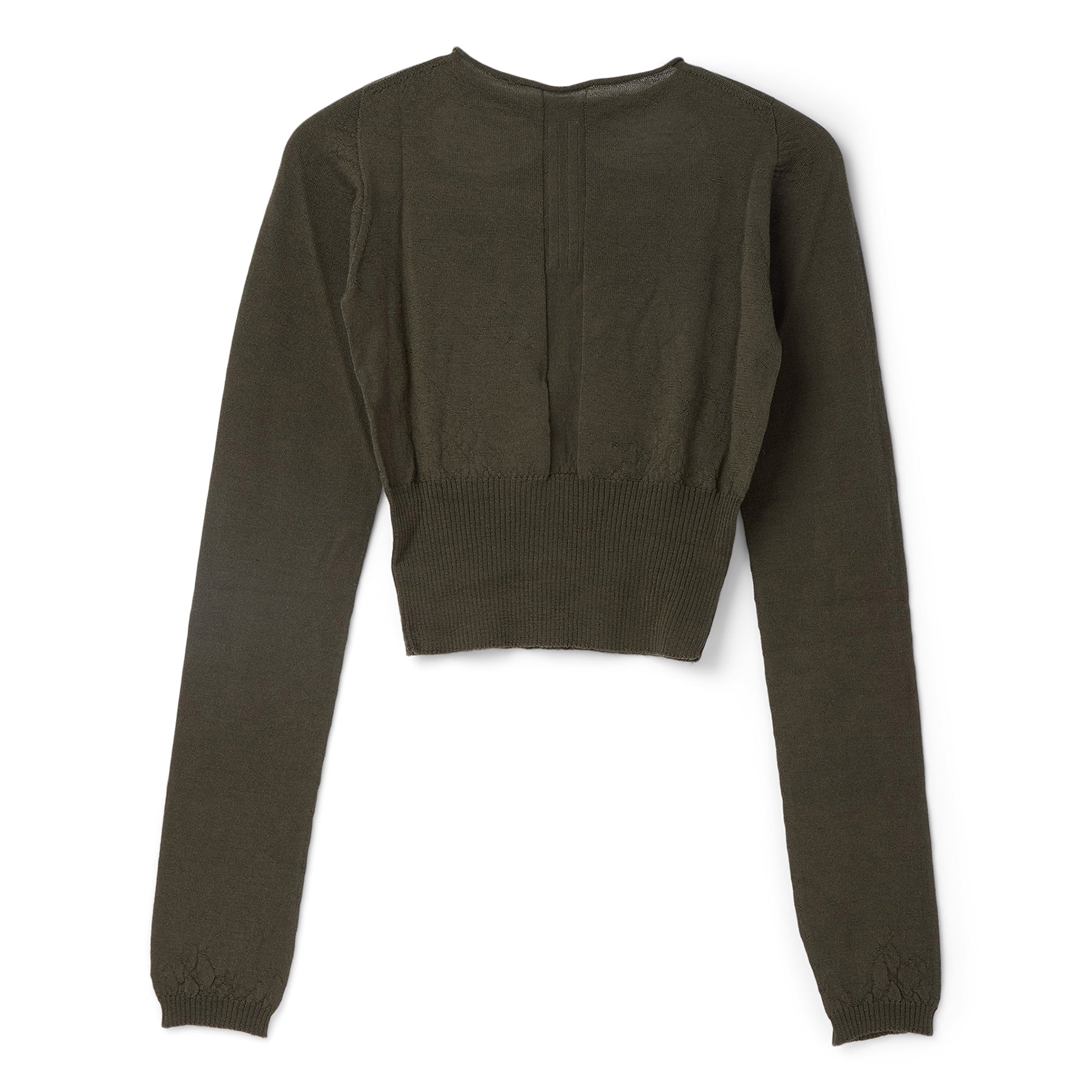 Rick Owens Slashed Long Sleeve Cropped Knit (Bosco)