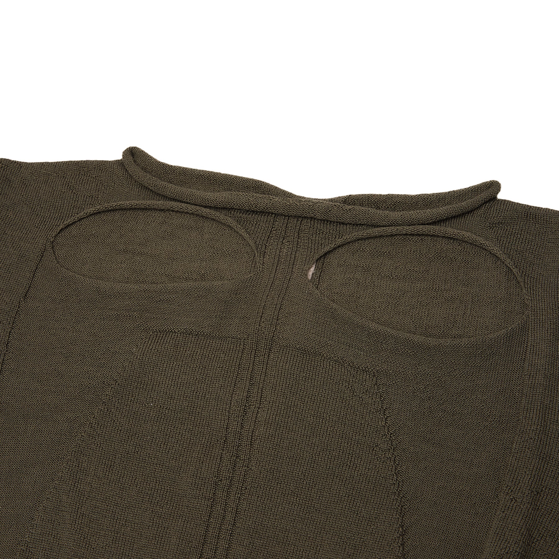 Rick Owens Slashed Long Sleeve Cropped Knit (Bosco)
