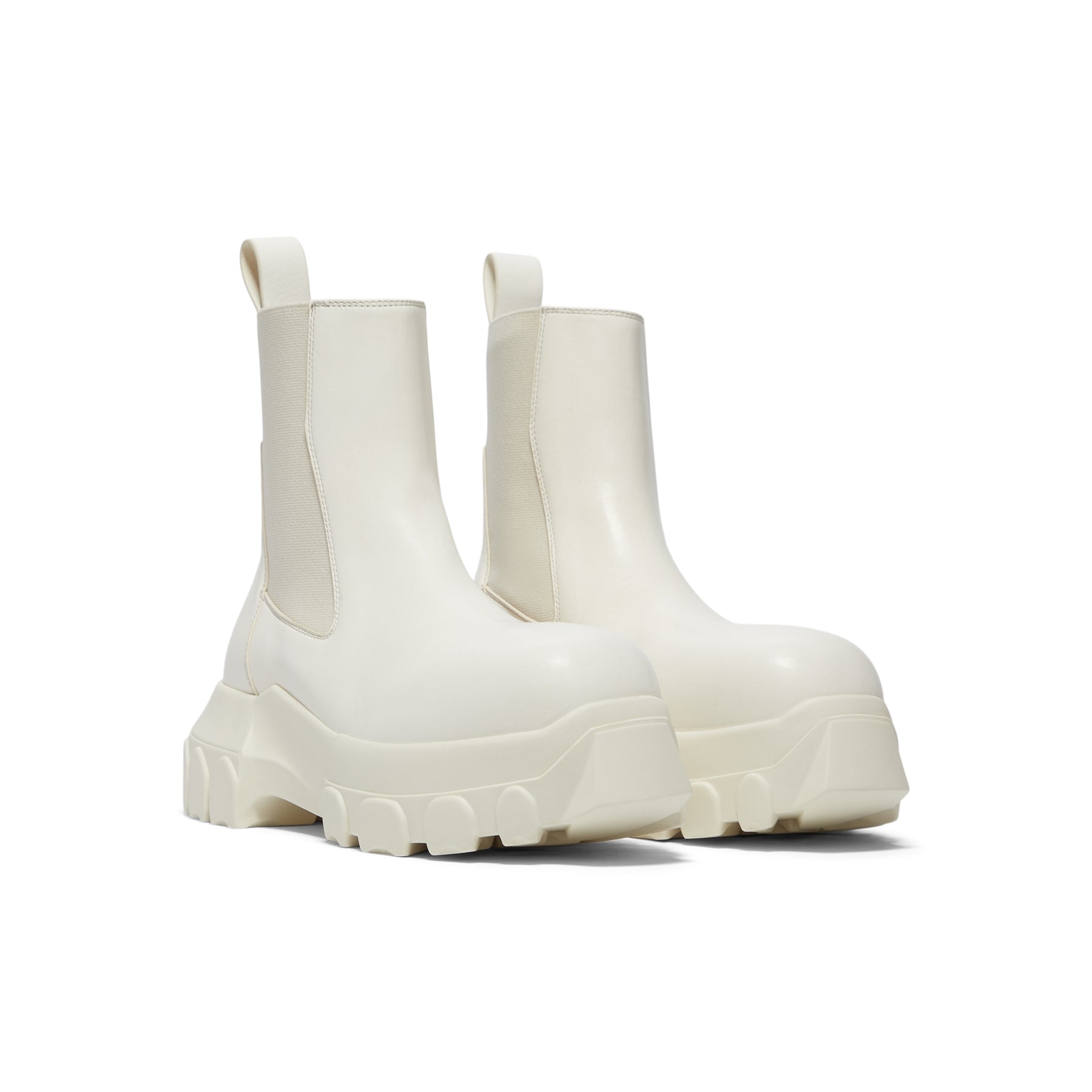 Rick Owens Beatle Bozo Tractor Boots (Milk)