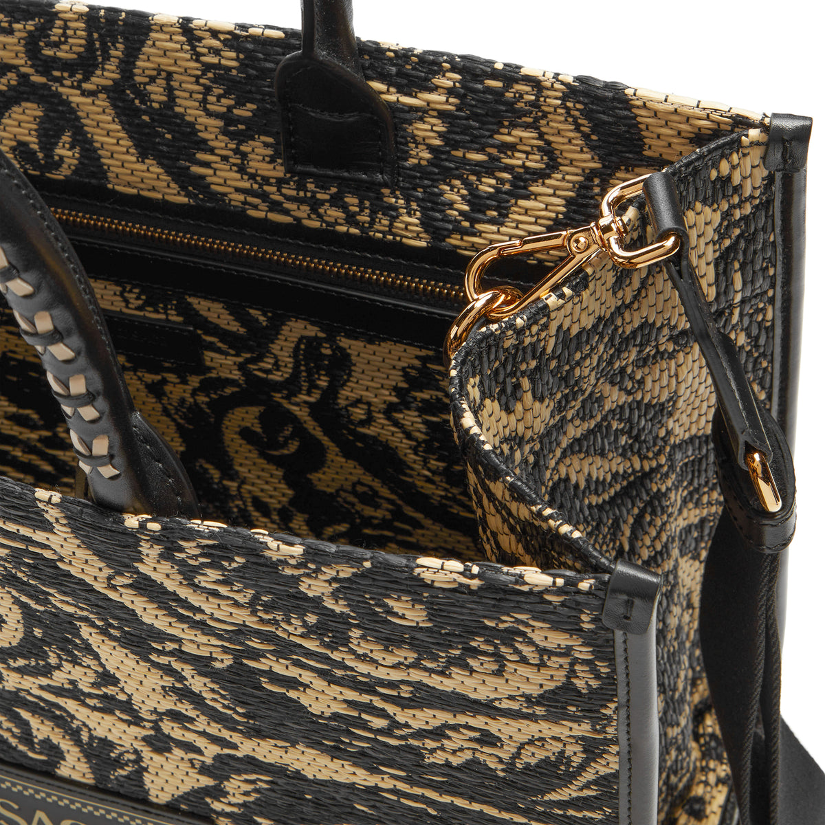 Versace Barocco Athena Raffia Medium Tote (Black/Versace Gold) – CNCPTS