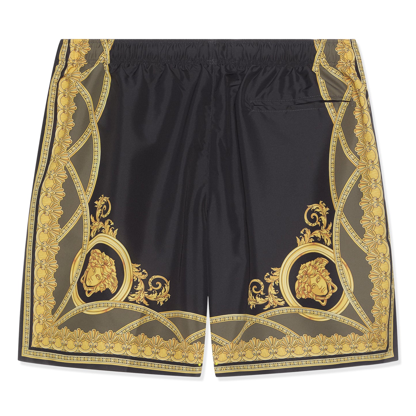 Versace Long Swim Shorts (Black/Dark Olive/Gold) – CNCPTS