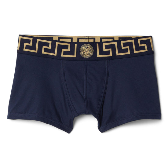 Versace Greca Border Stretched Boxer Briefs (Navy/Gold)