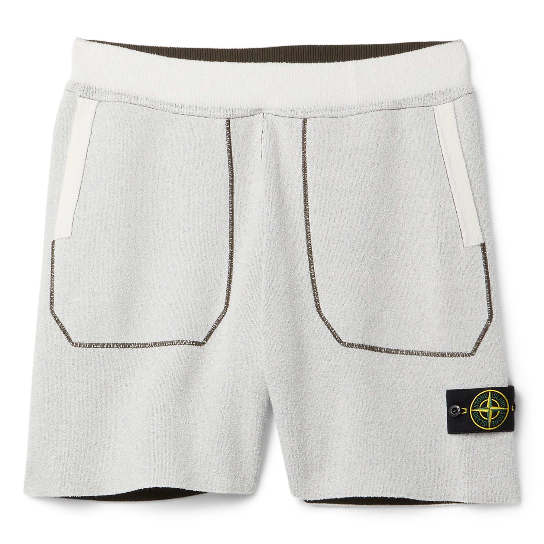 Stone Island Double Face Knit Shorts (Ivory)