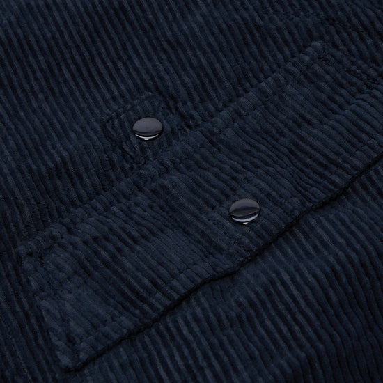 Stone Island Wrinkled Corduroy Overshirt (Navy Blue)