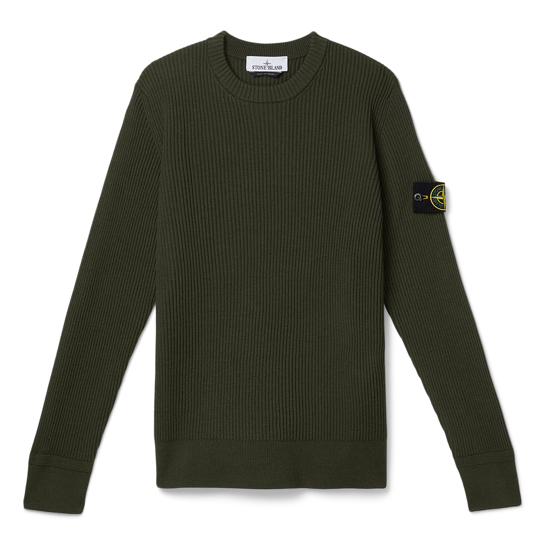 Stone Island Ribbed Crewneck Sweater (Military green)