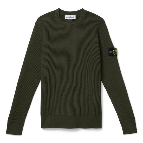 Stone Island Ribbed Crewneck Sweater (Military Green)