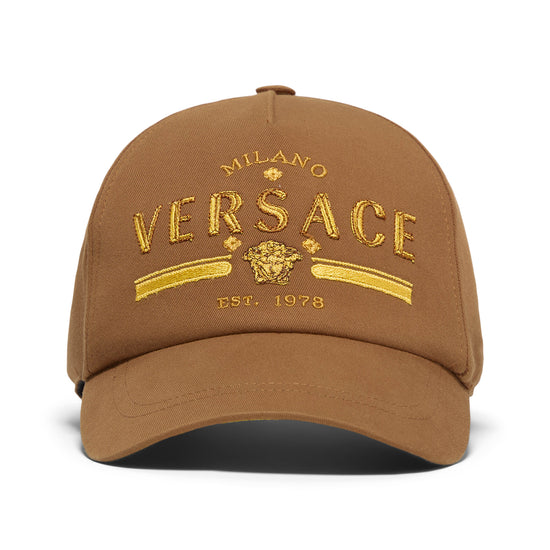 Versace Baseball Embroidery Hat (Tobacco/Gold)