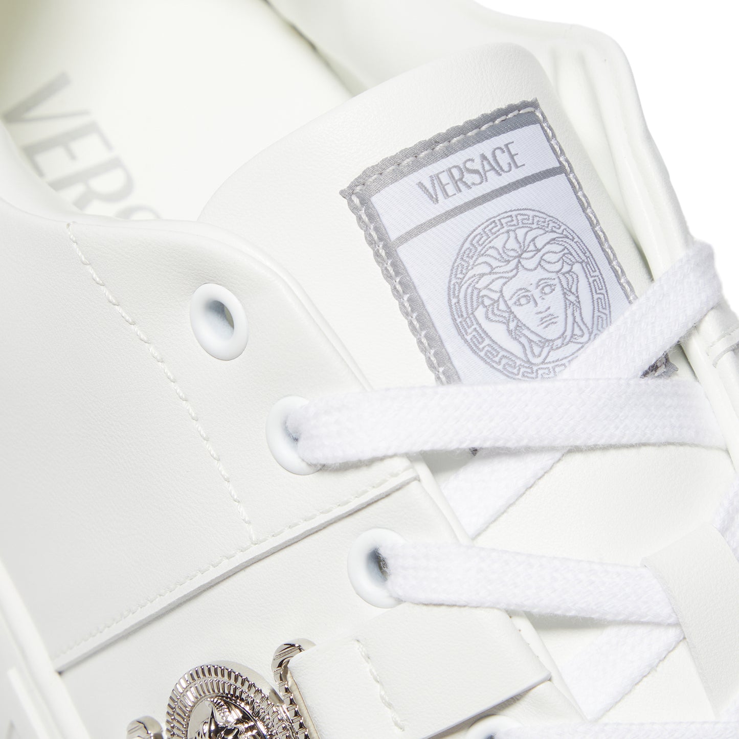 Versace Medusa Biggie Greca Sneakers (White/Silver)