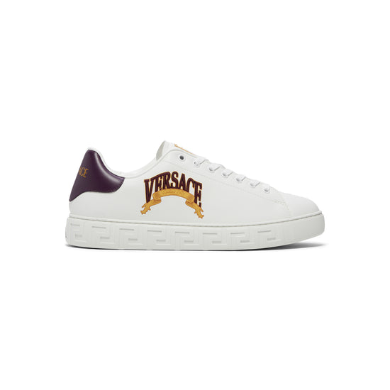 Versace Acanthus Varsity Greca Sneakers (White/Dark Plum)