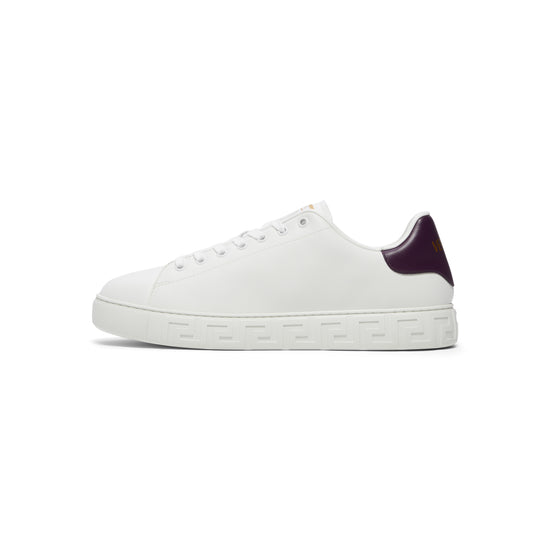 Versace Acanthus Varsity Greca Sneakers (White/Dark Plum)