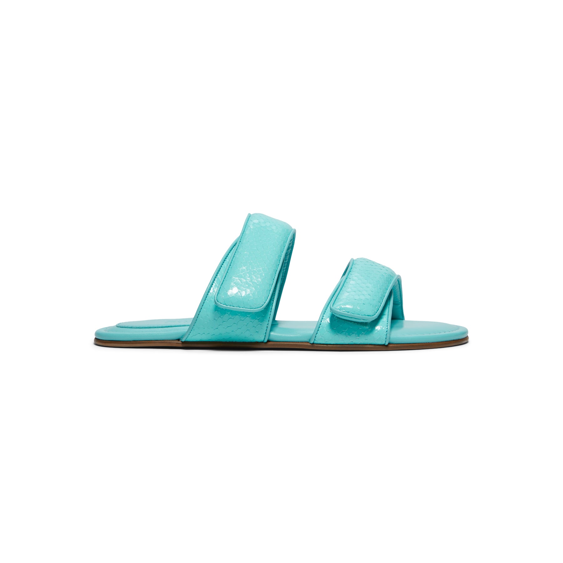 GIABORGHINI Julianne Flat Strap Sandal (Turquoise)
