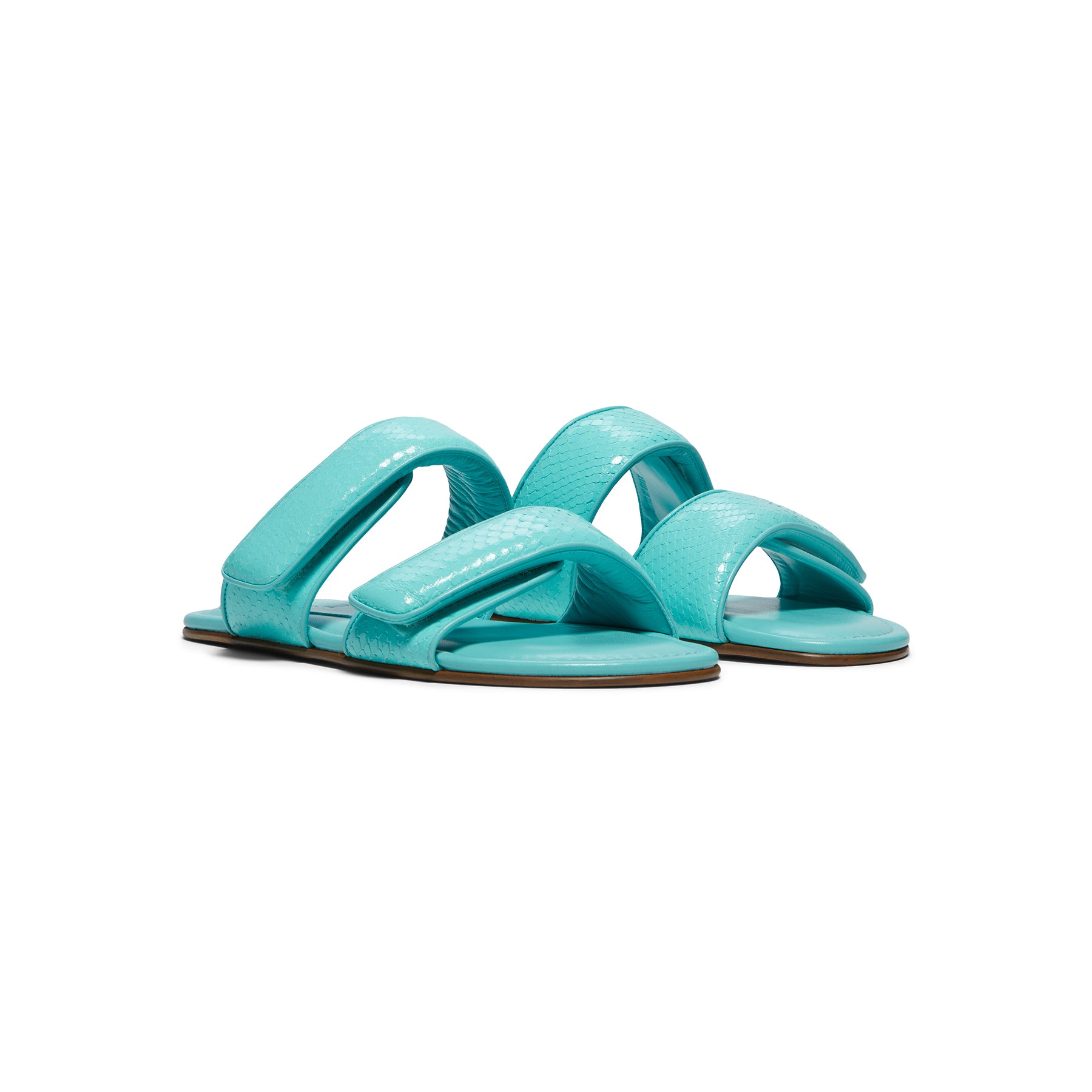 GIABORGHINI Julianne Flat Strap Sandal (Turquoise)