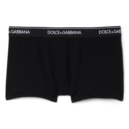Dolce & Gabbana Stretch Cotton Regular Boxer 2-Pack (Black)