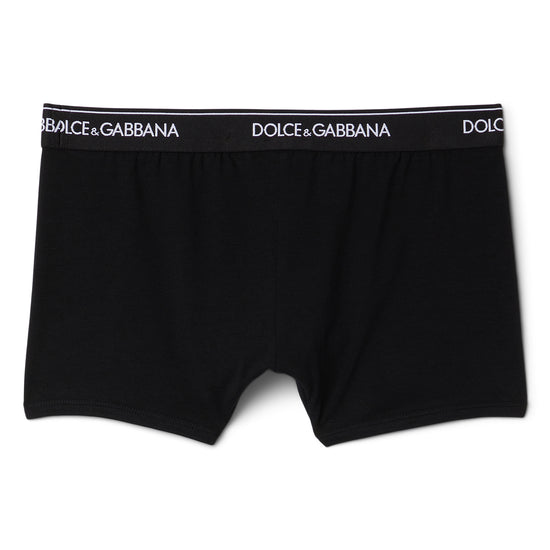 Dolce & Gabbana Stretch Cotton Regular Boxer 2-Pack (Black)