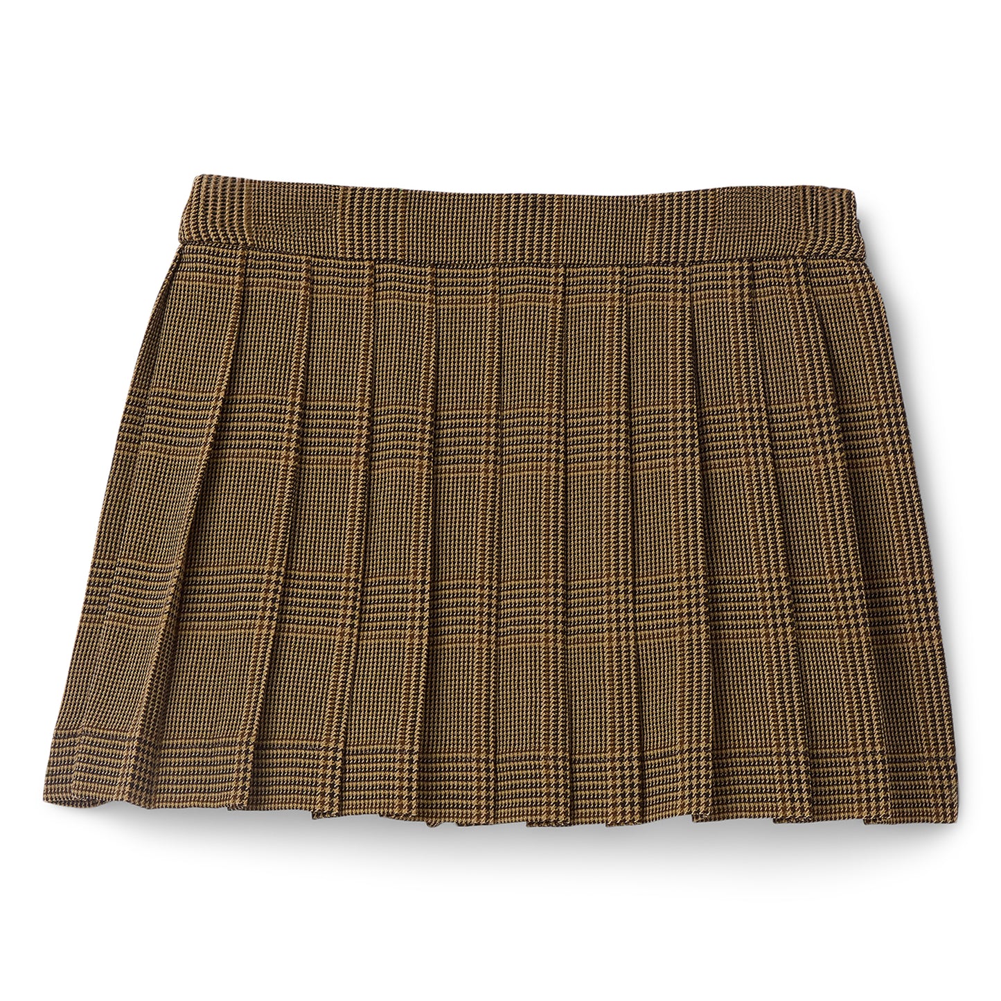 Golden Goose Wool Pleated Mini Skirt (Brown/Beige)