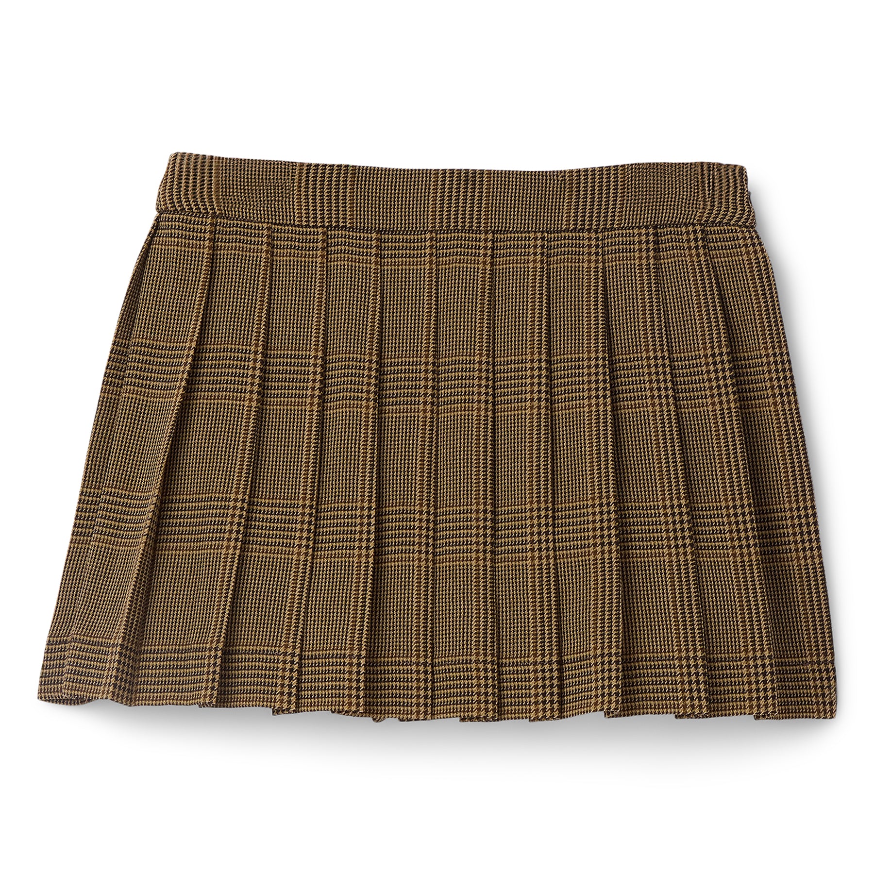 Golden Goose Wool Pleated Mini Skirt (Brown/Beige)