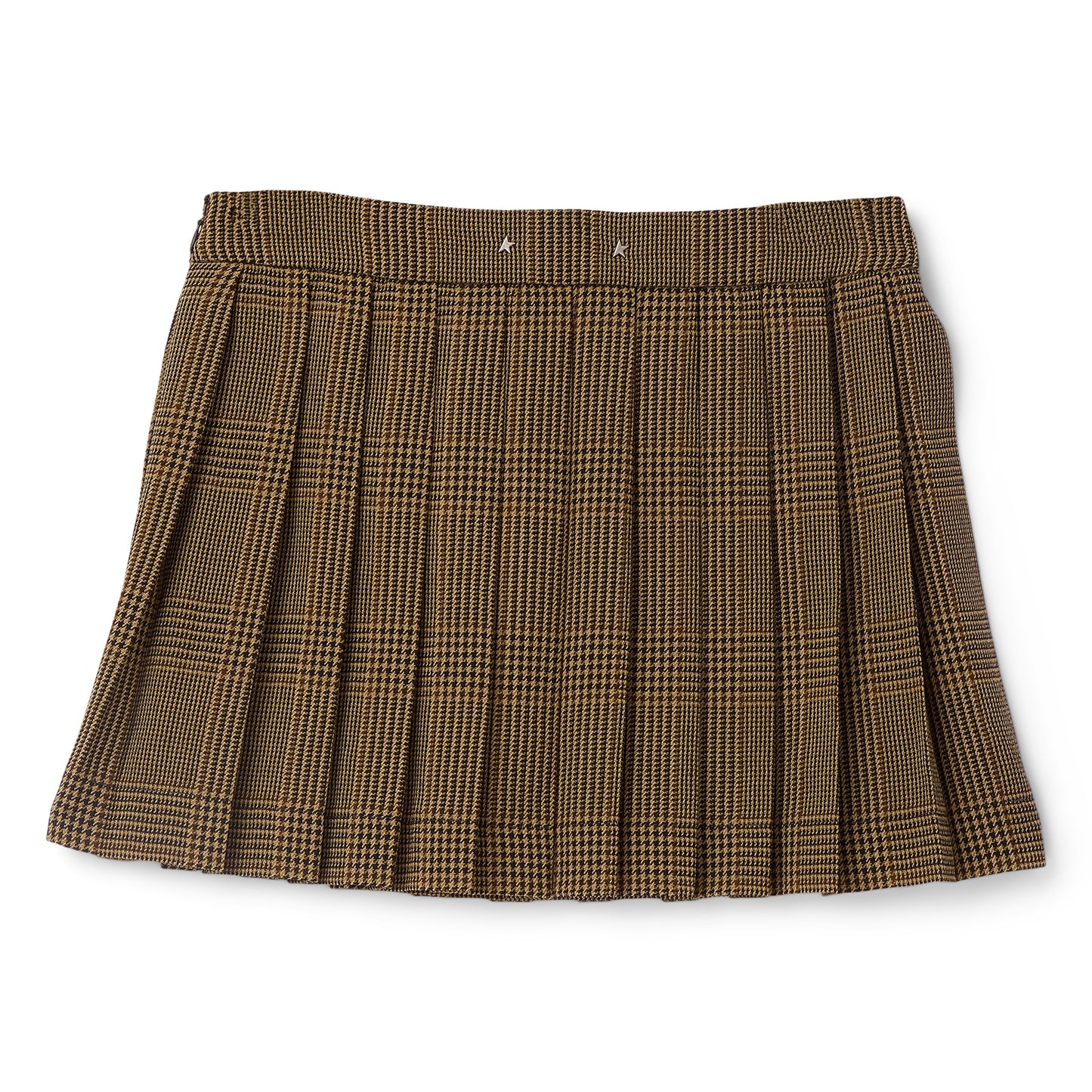 Golden Goose Wool Pleated Mini Skirt (Brown/Beige)