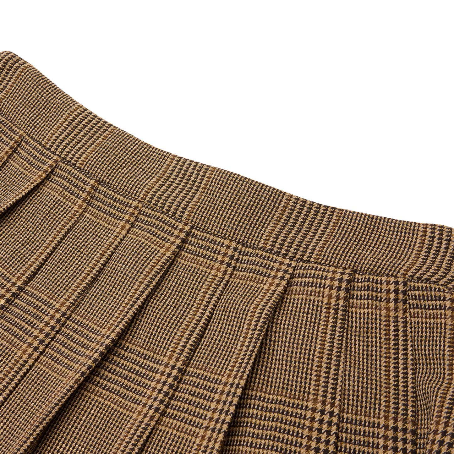 Golden Goose Wool Pleated Mini Skirt (Brown/Beige)