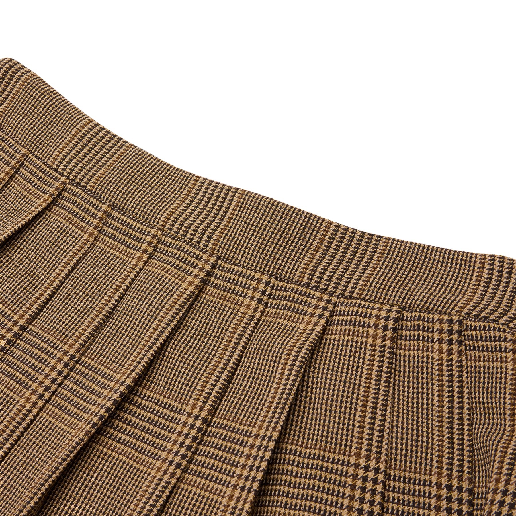 Golden Goose Wool Pleated Mini Skirt (Brown/Beige)