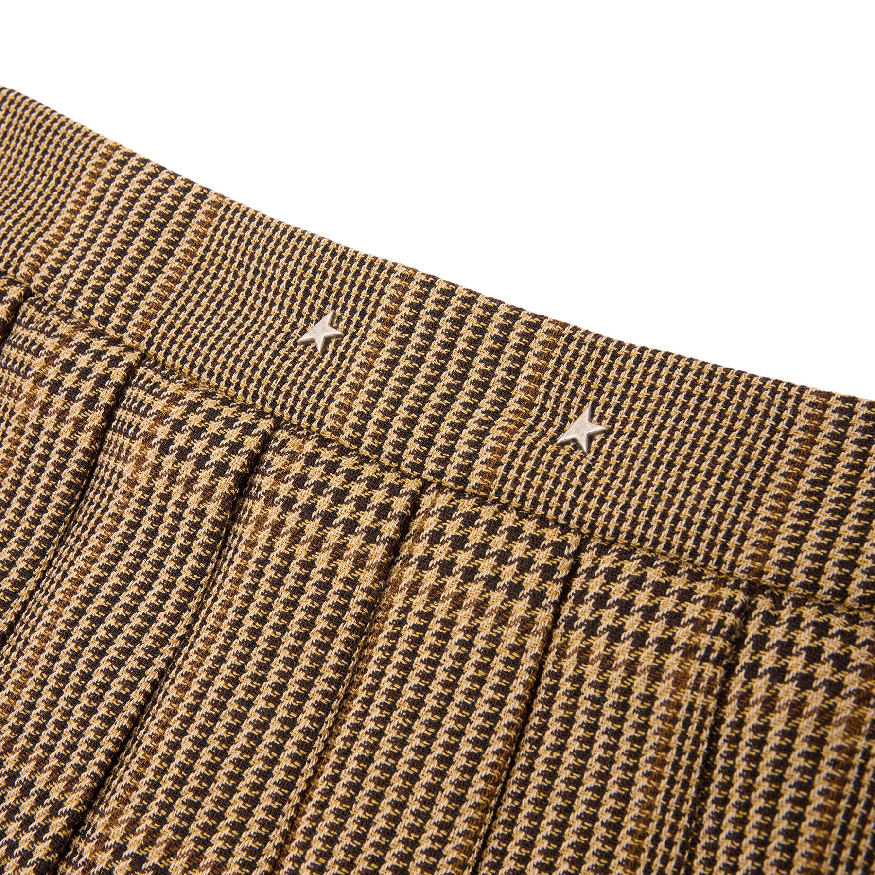 Golden Goose Wool Pleated Mini Skirt (Brown/Beige)