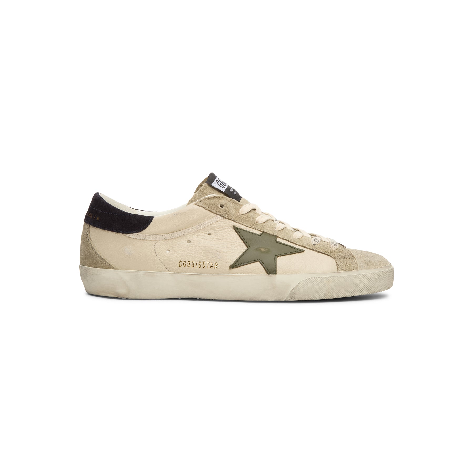 Golden Goose Super Star Nappa Upper Suede Toe (Cream/Grey/Olive