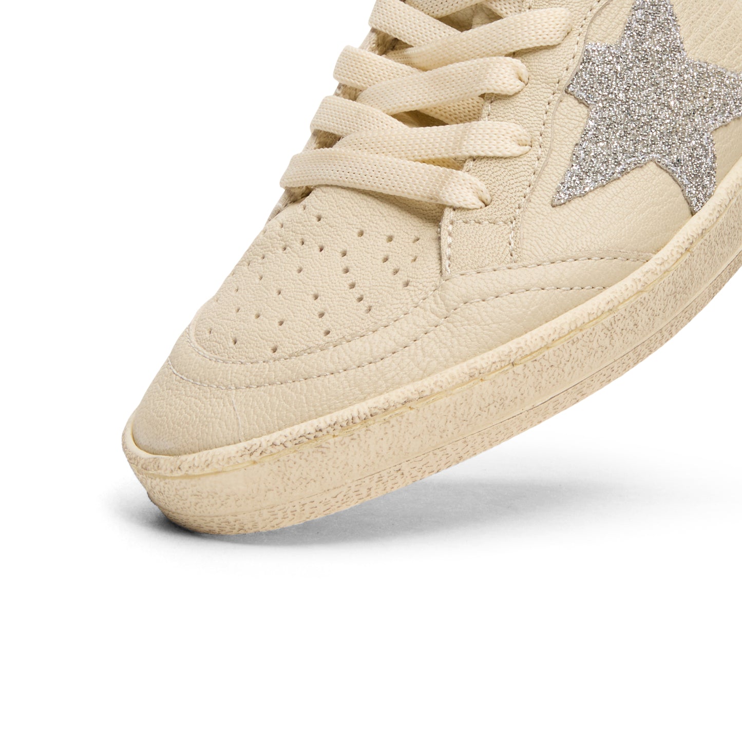 Golden Goose Ballstar Nappa Upper Toe And Spur (Cream/Crystal)