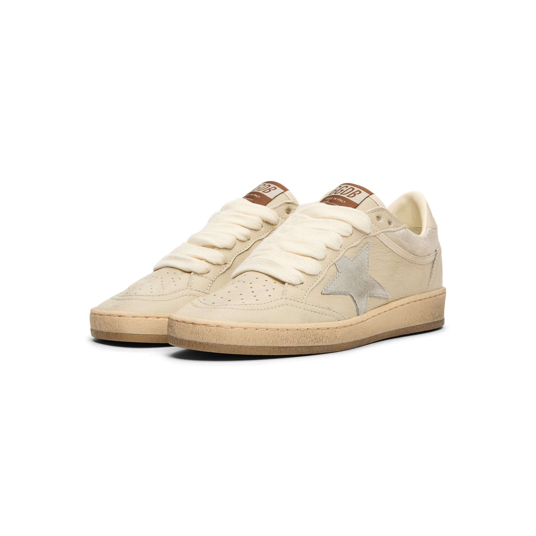 Golden Goose Ballstar Nappa And Glitter Leather Upper (Cream/Light