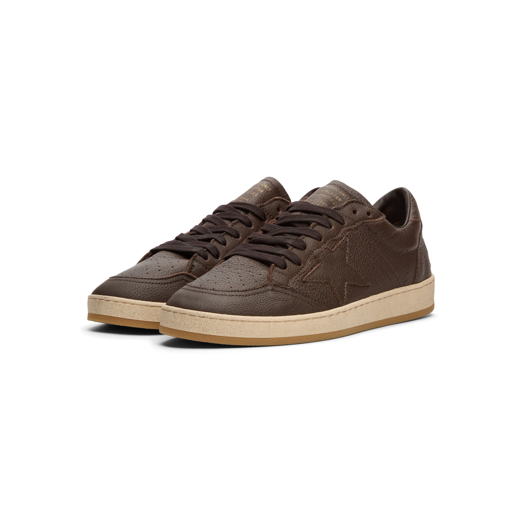 Golden Goose Ballstar Leather Upper Star Toe Spur (Dark Brown