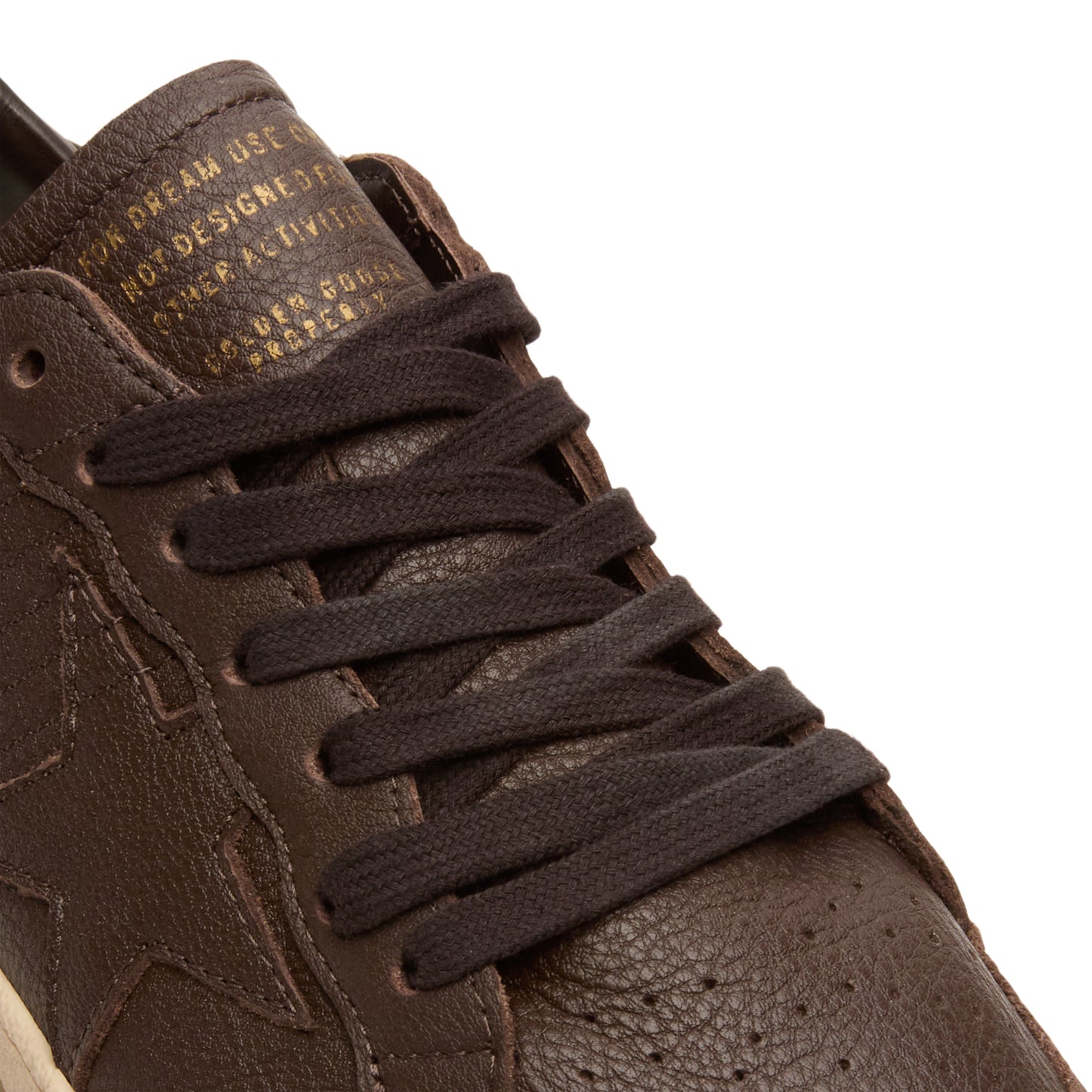 Golden Goose Ballstar Leather Upper Star Toe Spur (Dark Brown)