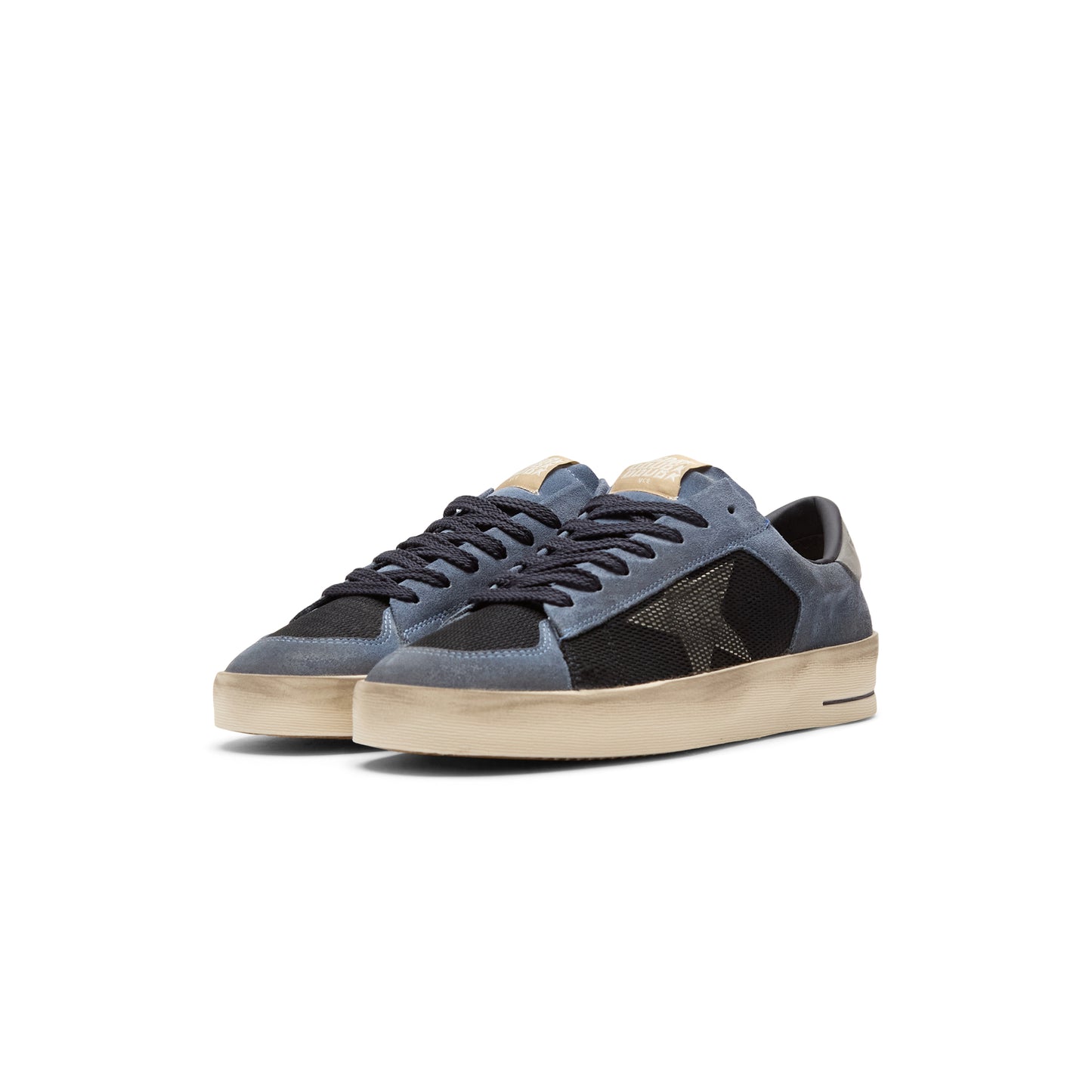 Golden Goose Stardan Net And Suede Upper Leather (Blue/White/Grey)