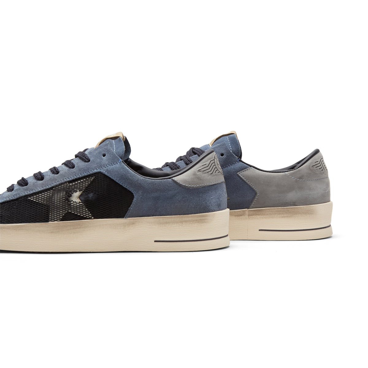 Golden Goose Stardan Net And Suede Upper Leather (Blue/White/Grey)