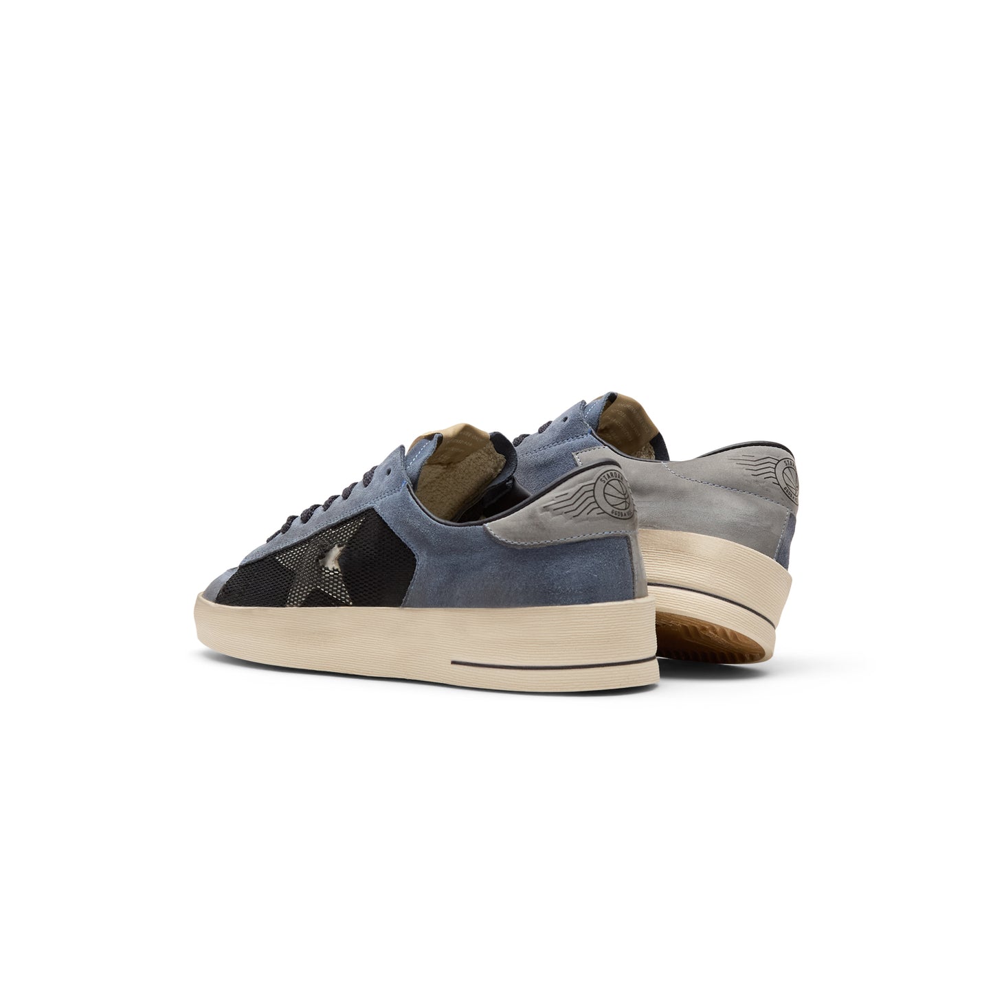 Golden Goose Stardan Net And Suede Upper Leather (Blue/White/Grey)