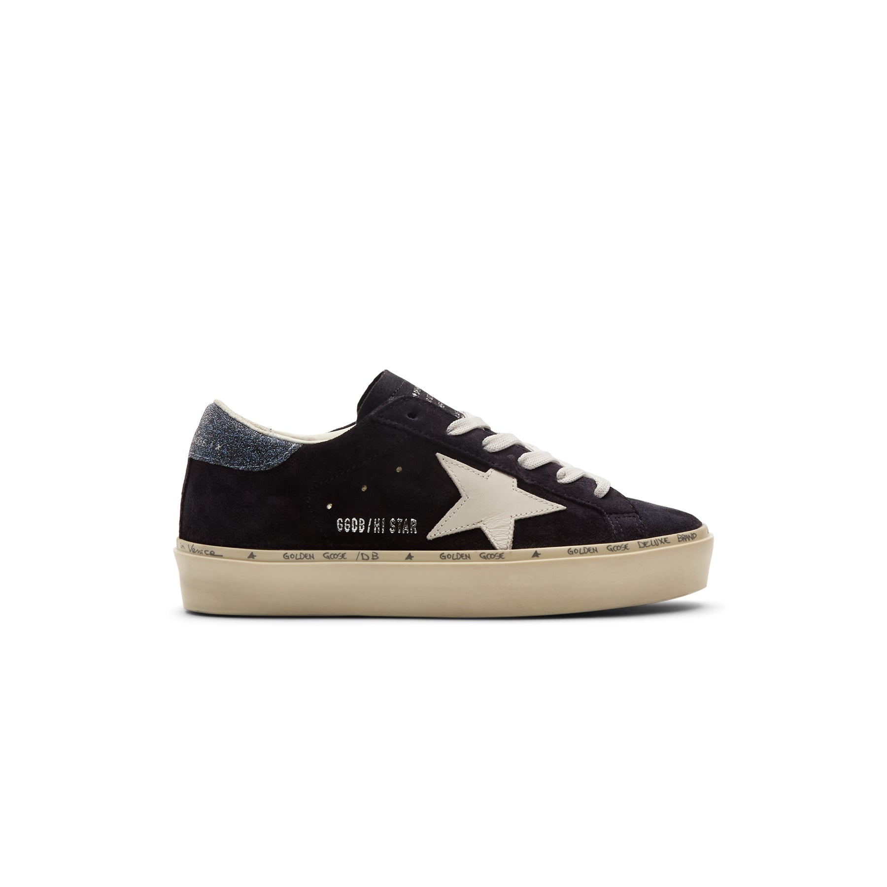 Golden Goose Hi Star Suede Upper Crystal Collar (Dark Blue/White)