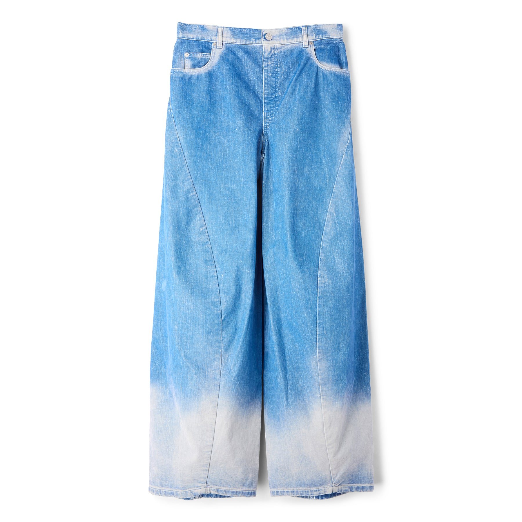 MARNI Flocked Denim Twist Jeans (Iris Blue)