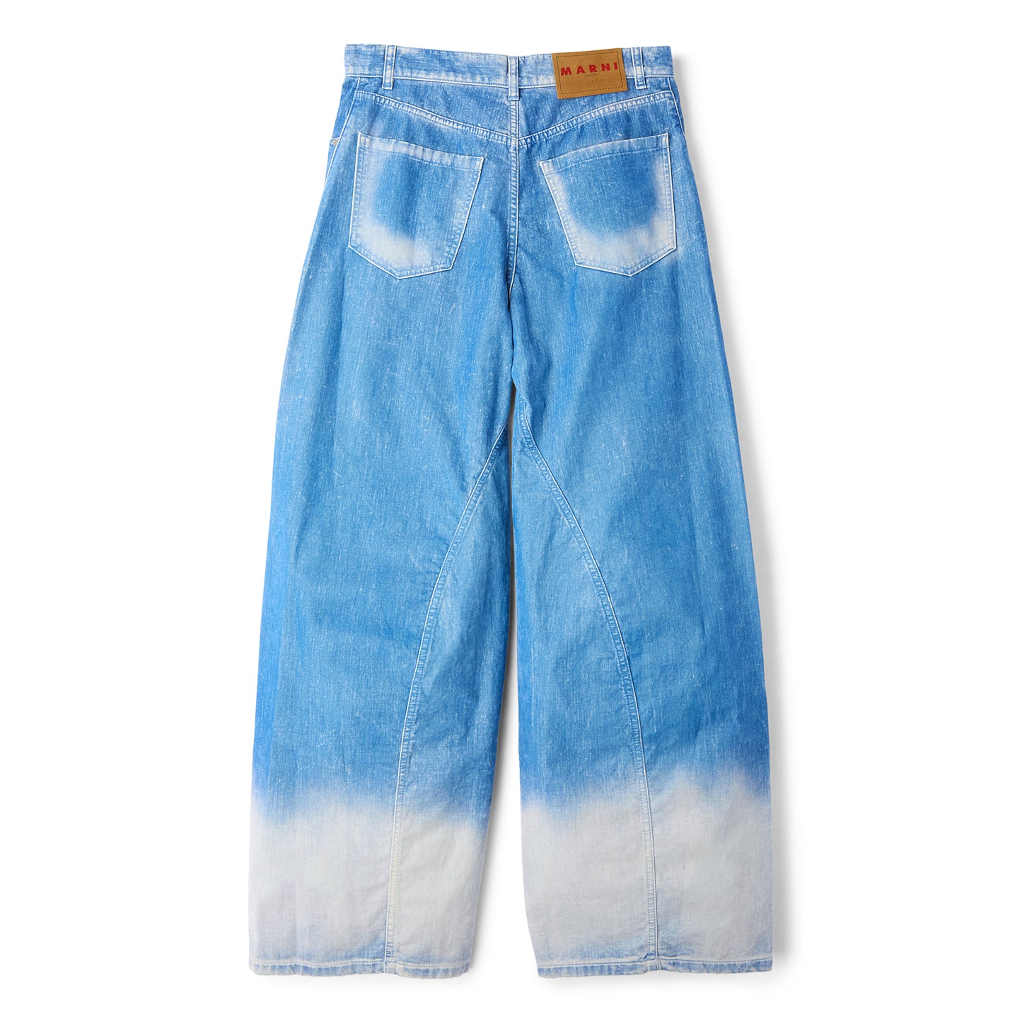 MARNI Flocked Denim Twist Jeans (Iris Blue)