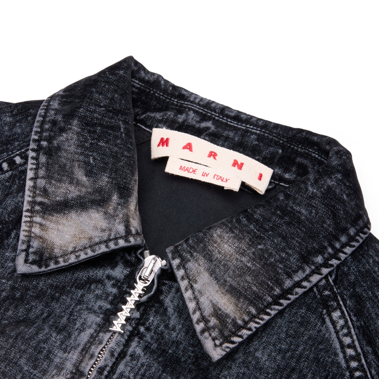 MARNI Flocked Denim Bomber Jacket (Black)