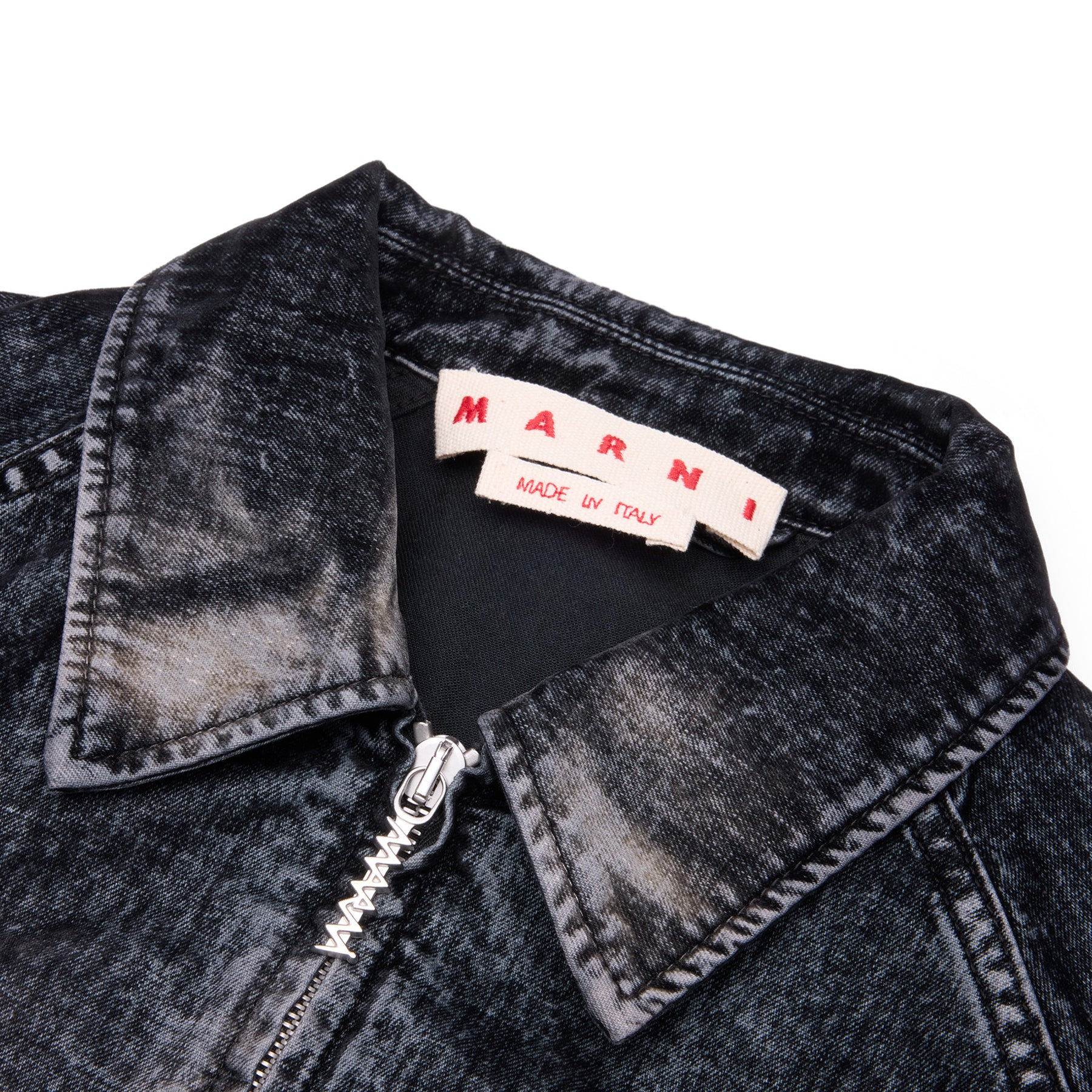 MARNI Flocked Denim Bomber Jacket (Black)