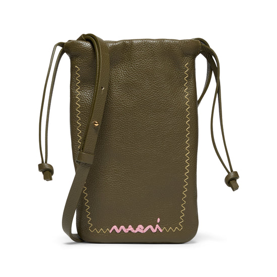 MARNI Cross Body Phone Holder (Deep Sage)