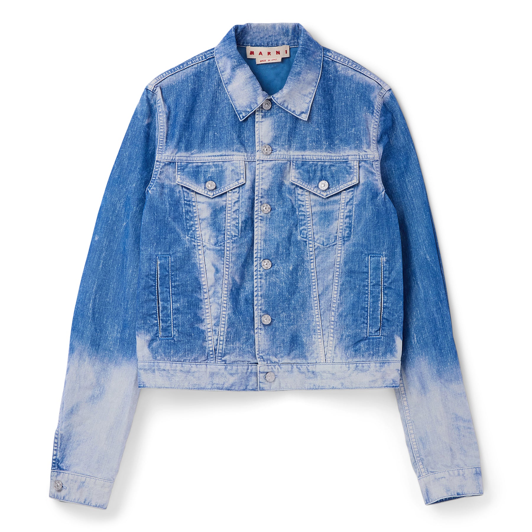 MARNI Flocked Denim Trucker Jacket (Iris blue)
