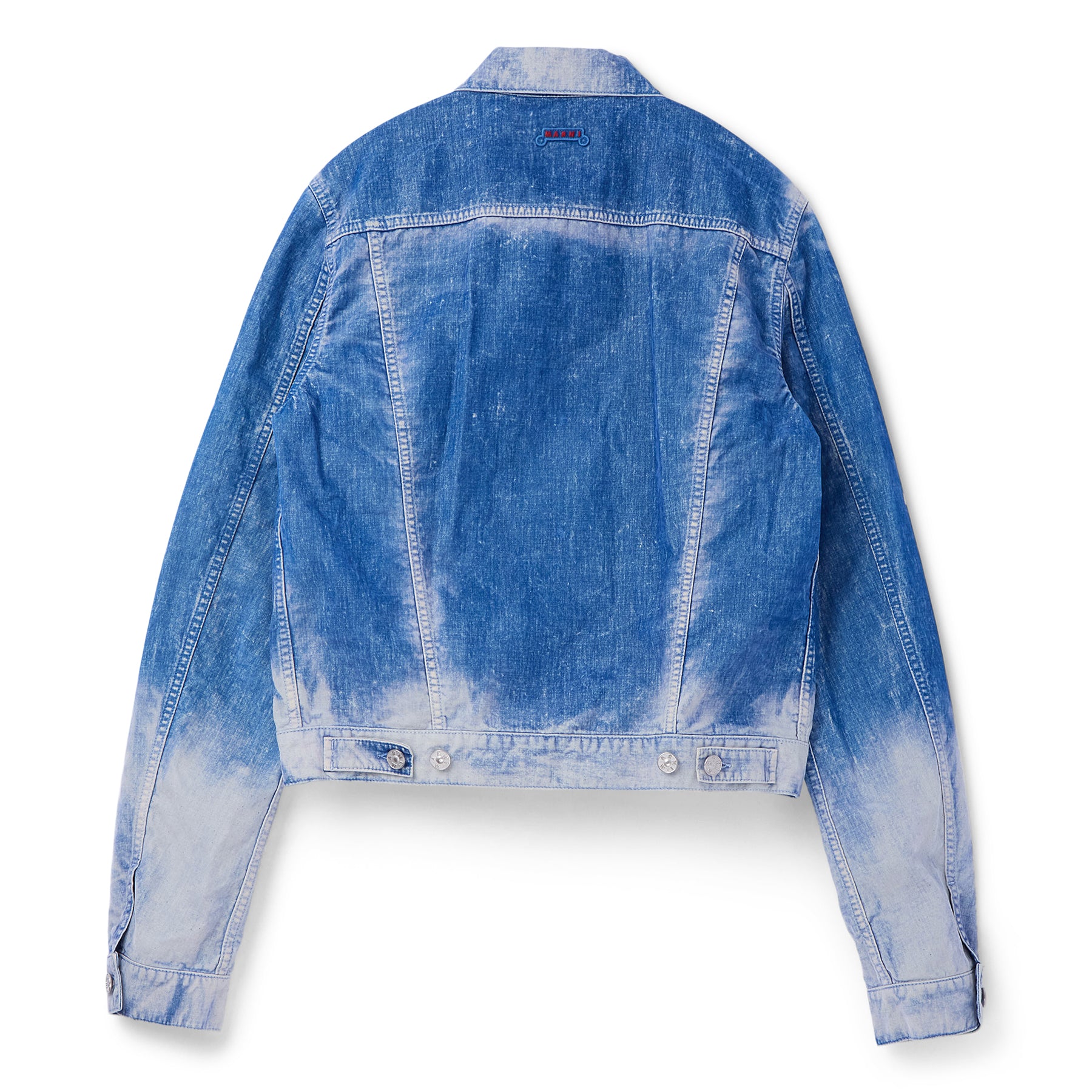 MARNI Flocked Denim Trucker Jacket (Iris blue)