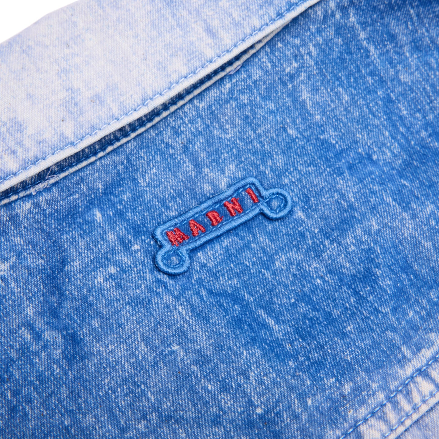 MARNI Flocked Denim Trucker Jacket (Iris blue)