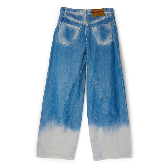 2024SS MARNI MARBLE DYED COTTON DENIM MARNI Flocked Denim Twisted 