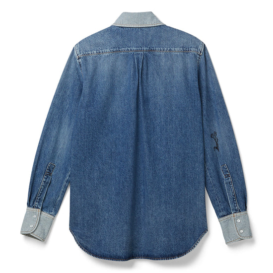 MARNI Embroidered Denim Shirt (Azure)