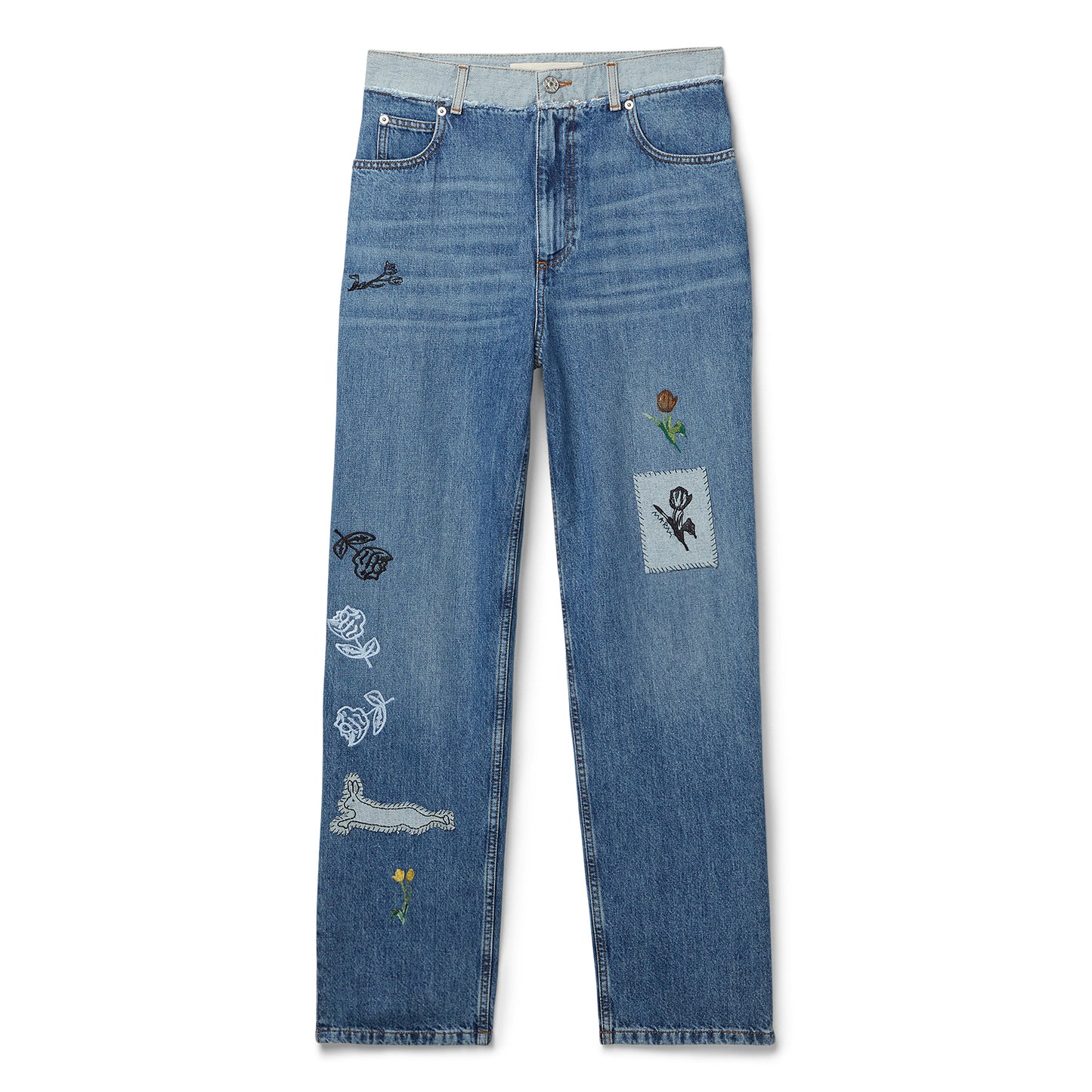 MARNI Embroidered Jeans (Azure)