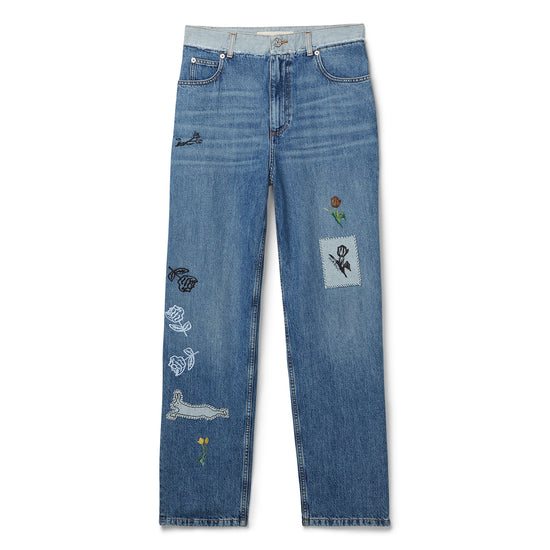 MARNI Embroidered Jeans (Azure)