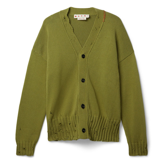 MARNI Symbol Cotton Cardigan (Grass)