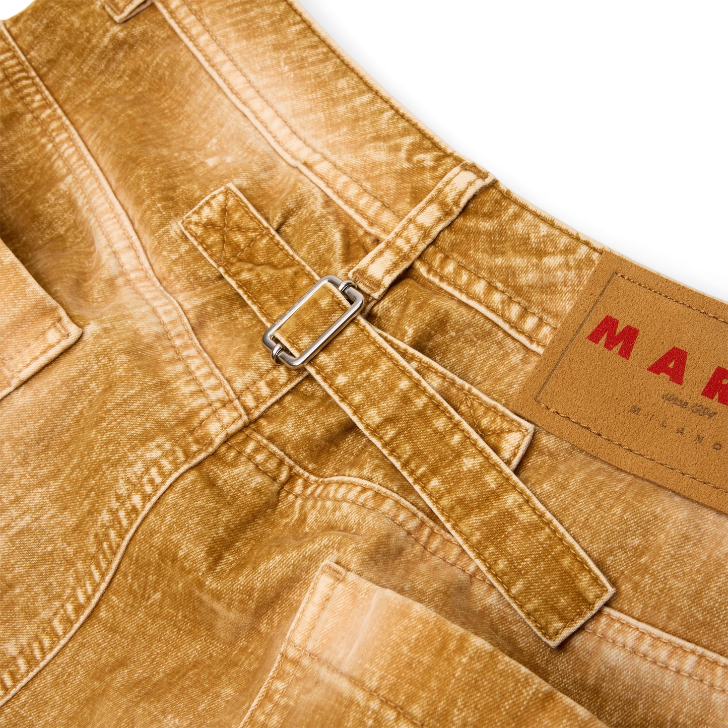 MARNI Flocked Denim Trousers (Beige)