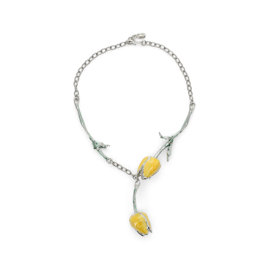 MARNI Enameled Tulip Necklace (Light Yellow)