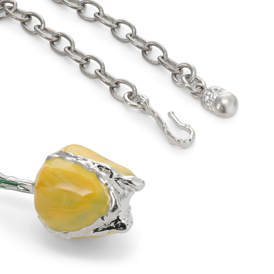 MARNI Enameled Tulip Necklace (Light Yellow)