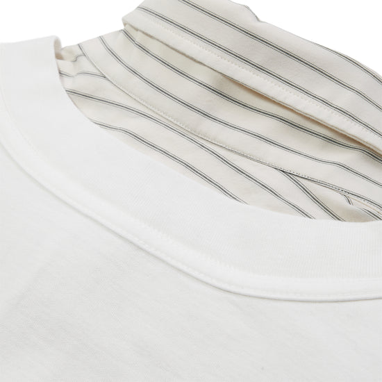 Maison Margiela Short Sleeved Layered Cotton Shirt (Off White)